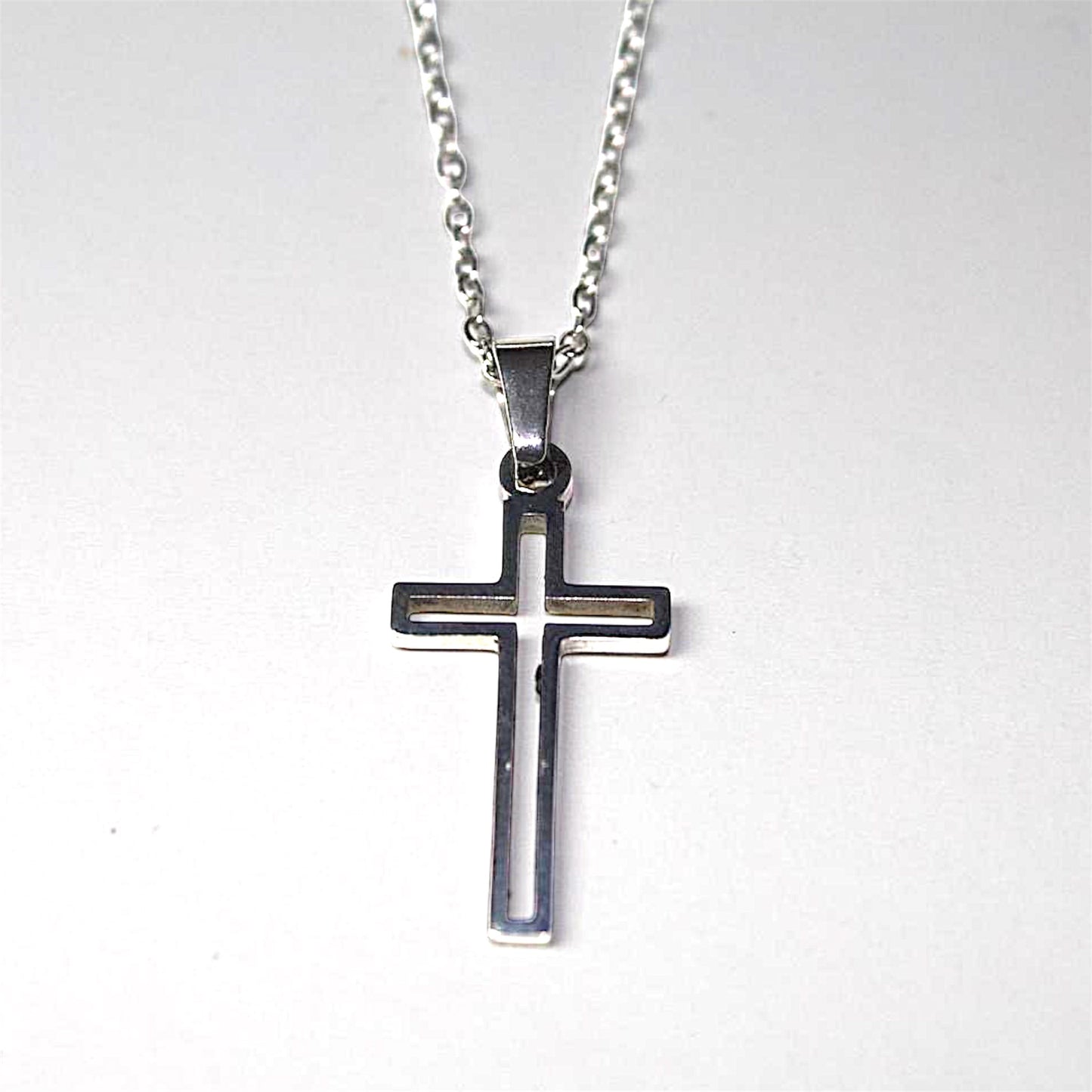 925 Sterling Silver necklace with cross pendant. High quality waterproof handmade charm for sensitive skin and durable jewelry