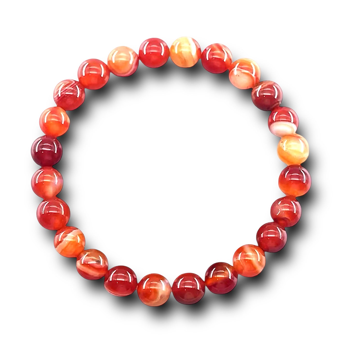 Waterproof bracelet made of red gemstone beads, stylish accessory for everyday wear and leisure, durable and water-resistant.